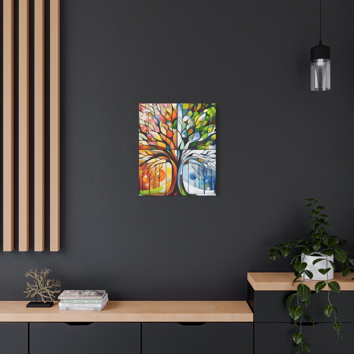 Seasons Tree Matte Canvas Wall Art — Stretched 1.25"
