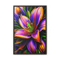 Vibrant Neon Floral Matte Canvas Print — Framed Wall Art