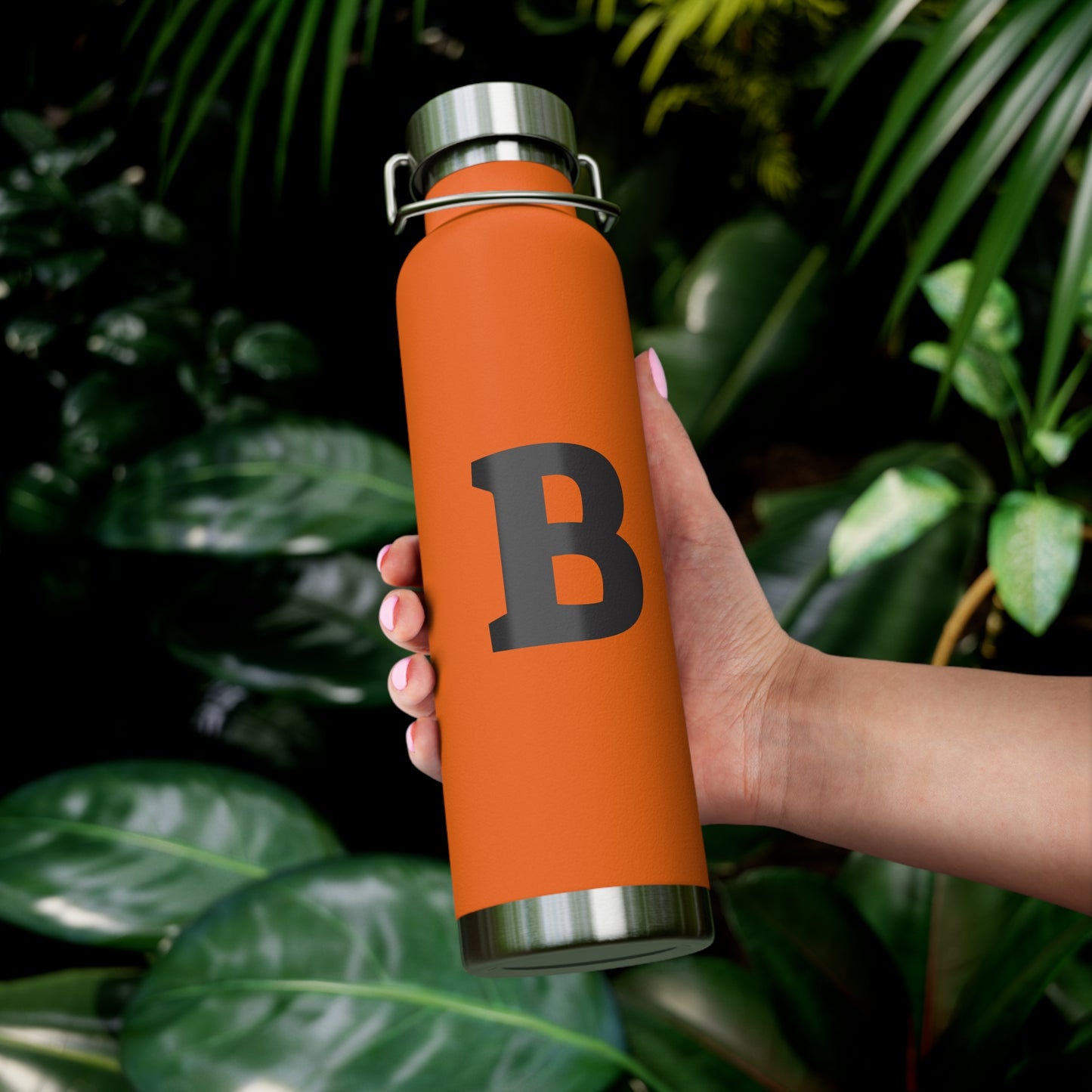 Personalized Copper Insulated Water Bottle, 22oz - "B" Custom Monogram