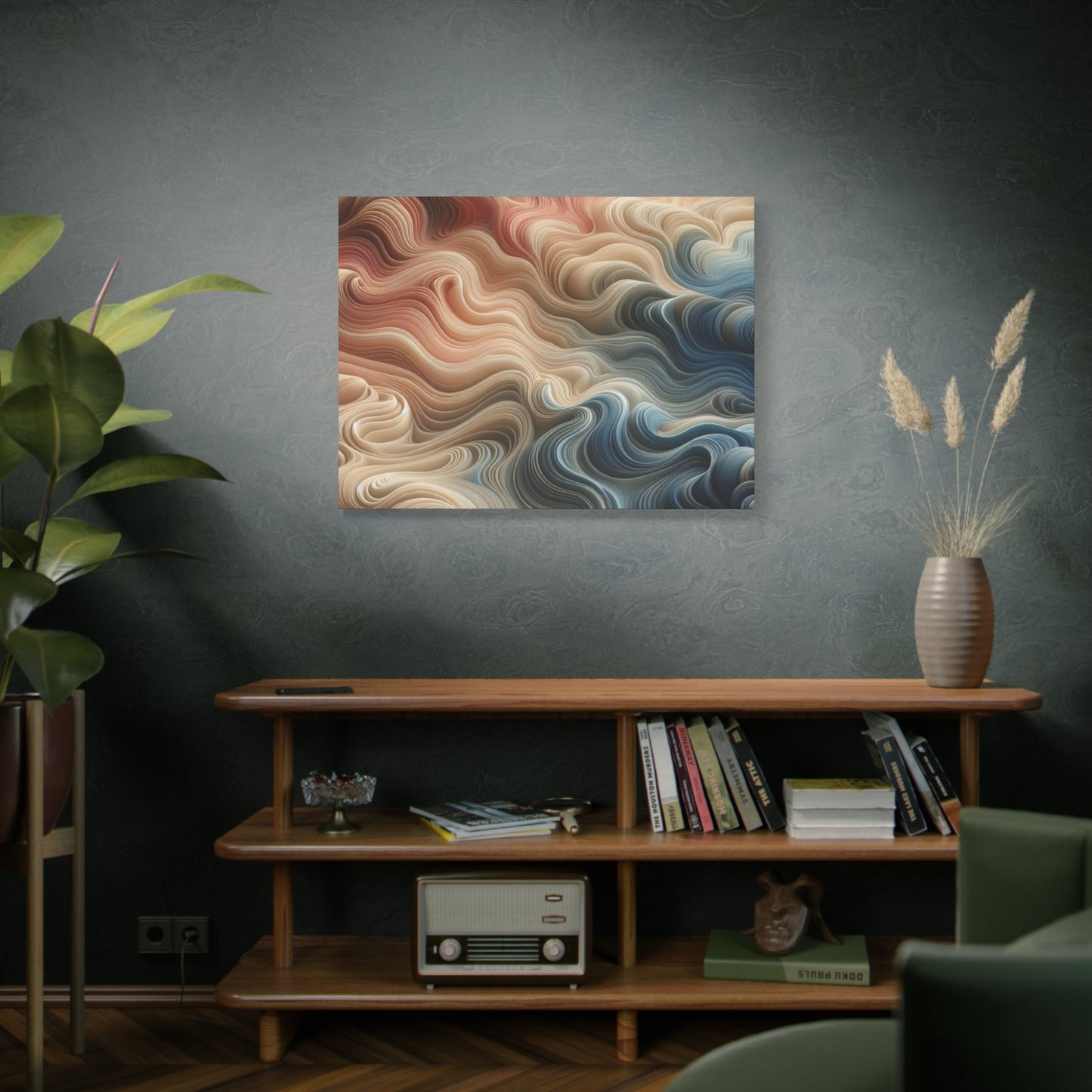 Abstract Swirl Matte Canvas Wall Art — Fluid Earth Tones, Stretched 1.25"