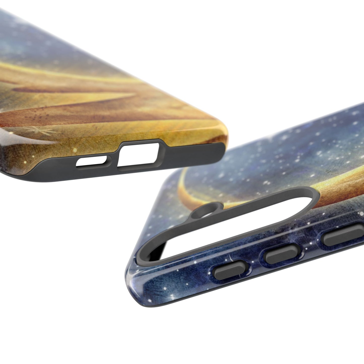 Moonlit Smile Phone Case — Starry Night Crescent Moon iPhone Cover