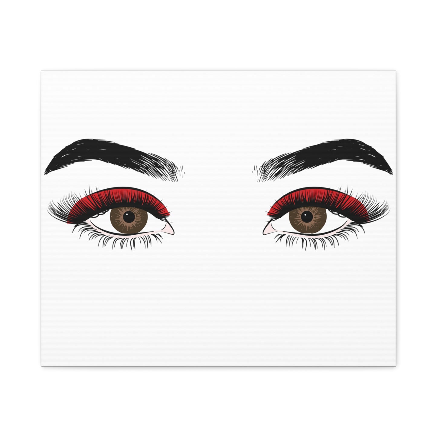 Red Lashes Wall Art Canvas — Glam Eyes Makeup Decor