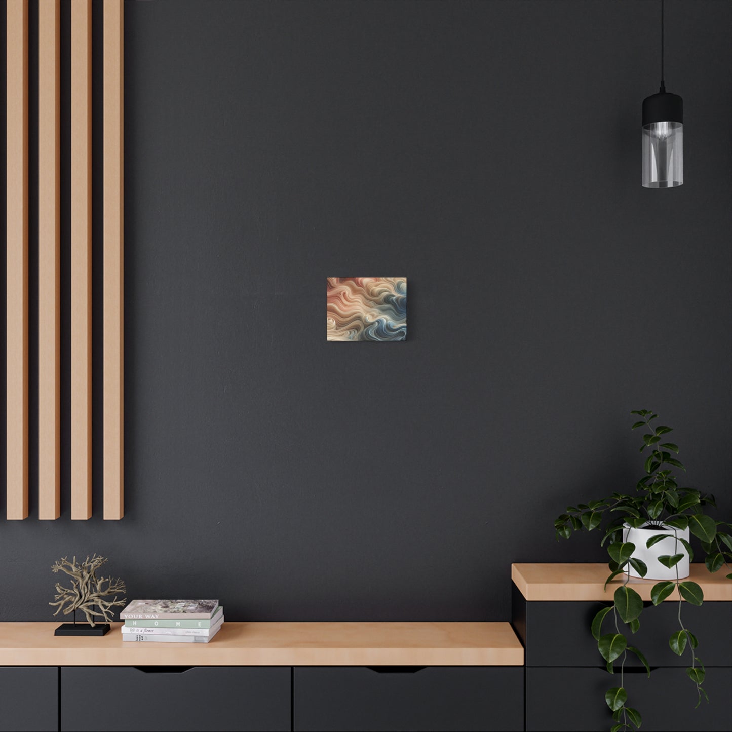 Abstract Swirl Matte Canvas Wall Art — Fluid Earth Tones, Stretched 1.25"