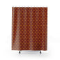 Moroccan Tile Pattern Shower Curtain — Red & Gold Bohemian Bathroom Decor