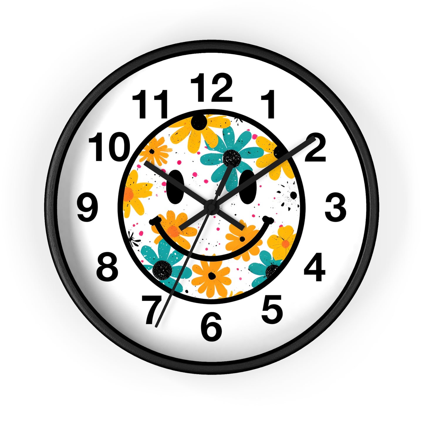 Floral Smile Wall Clock — Cheerful Daisy Face Home Decor