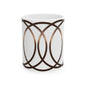 Modern Geometric Ceramic Mug — Bronze Interlocking Circle Pattern (11oz & 15oz)
