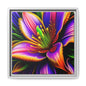 Vibrant Neon Floral Matte Canvas Print — Framed Wall Art