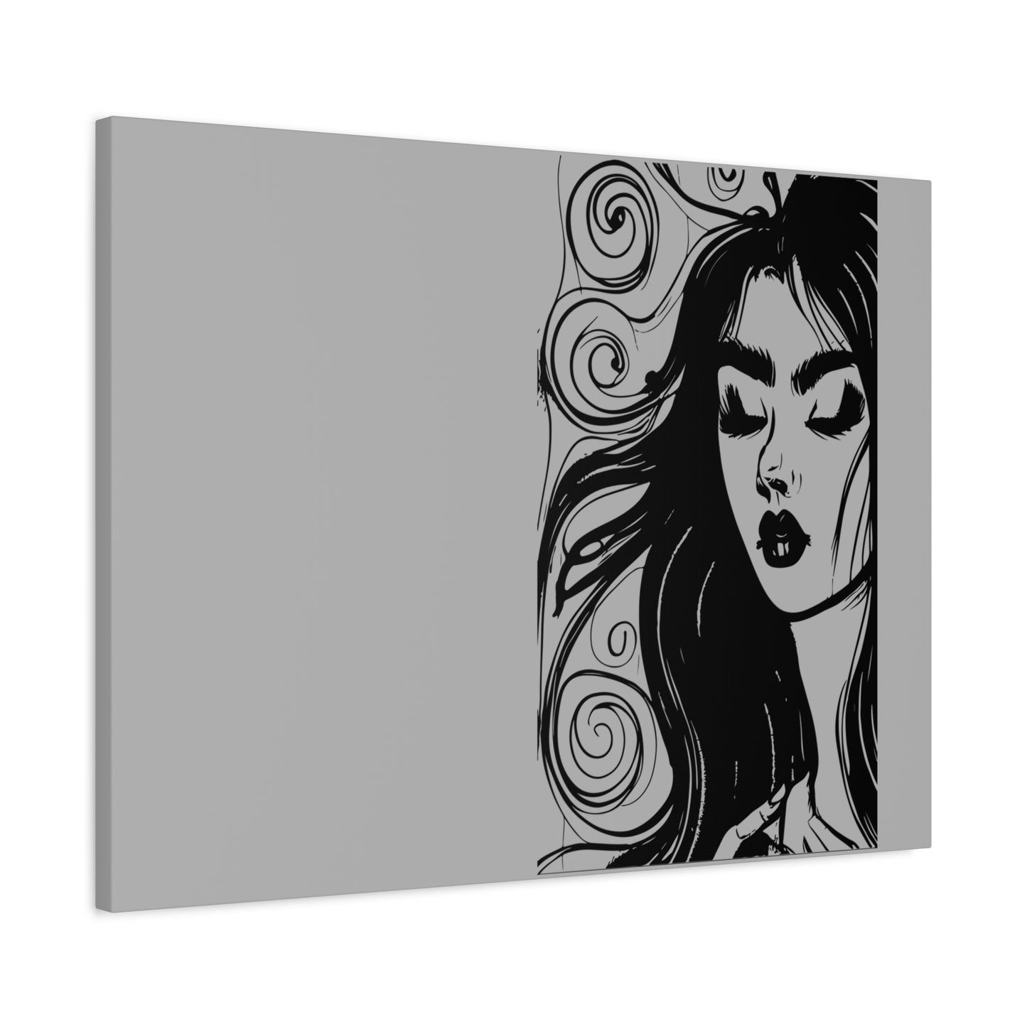 Gothic Woman Portrait Canvas Art — Matte Stretched Wall Decor