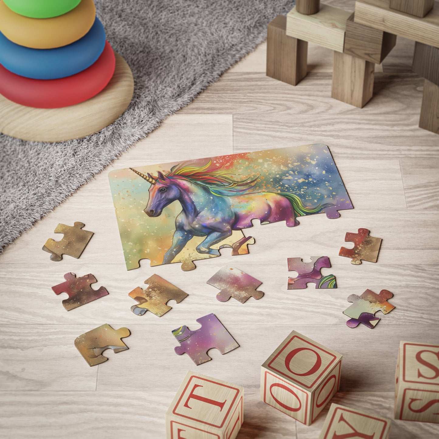 Unicorn Rainbow Kids Puzzle — 30-Piece Magical Jigsaw for Toddlers & Preschoolers