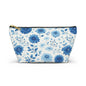 Blue Floral Accessory Pouch — T‑Bottom Makeup & Travel Bag