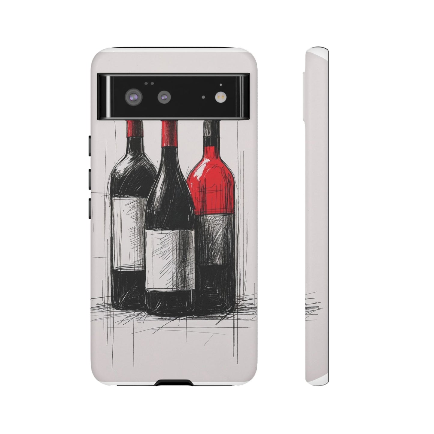 Wine Lover's Phone Case, Tough Phone Cover, Artistic Wine Design, Gift for Wine Enthusiasts, Customizable Case, Unique Wine Art