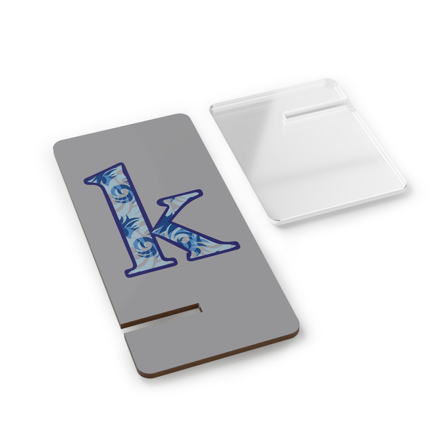 Monogram 'K' Floral Phone Stand — Foldable Mobile Display Dock
