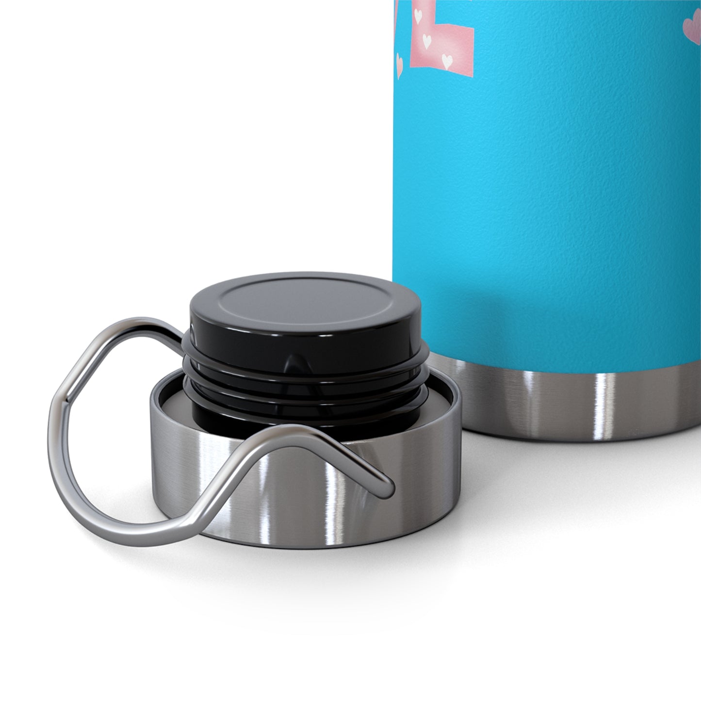 22oz Insulated Bottle — Red 'LOVE' Floral Valentine Water Bottle