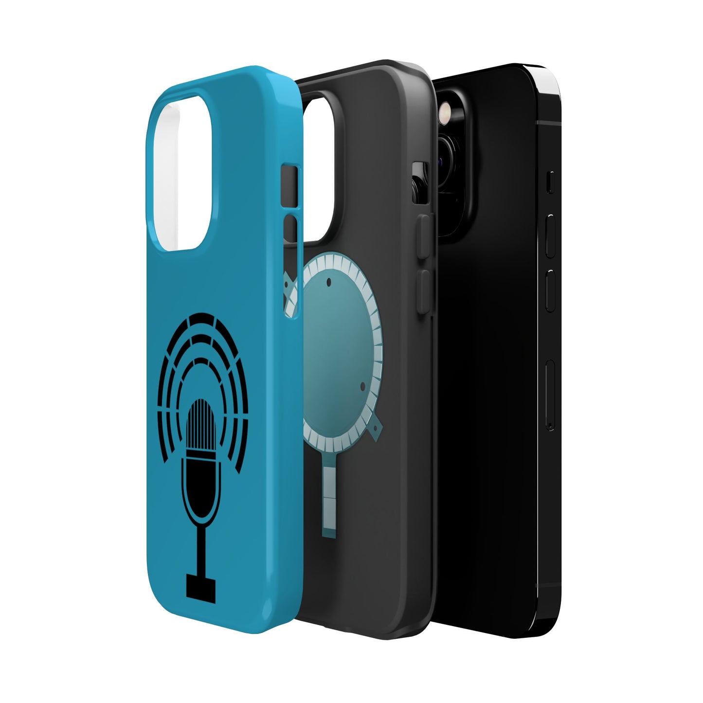 Phone Case — Retro Microphone Podcast Design, Magnetic Impact-Resistant