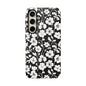 Floral Noir Tough Phone Case — Black & White Flower Protective Cover