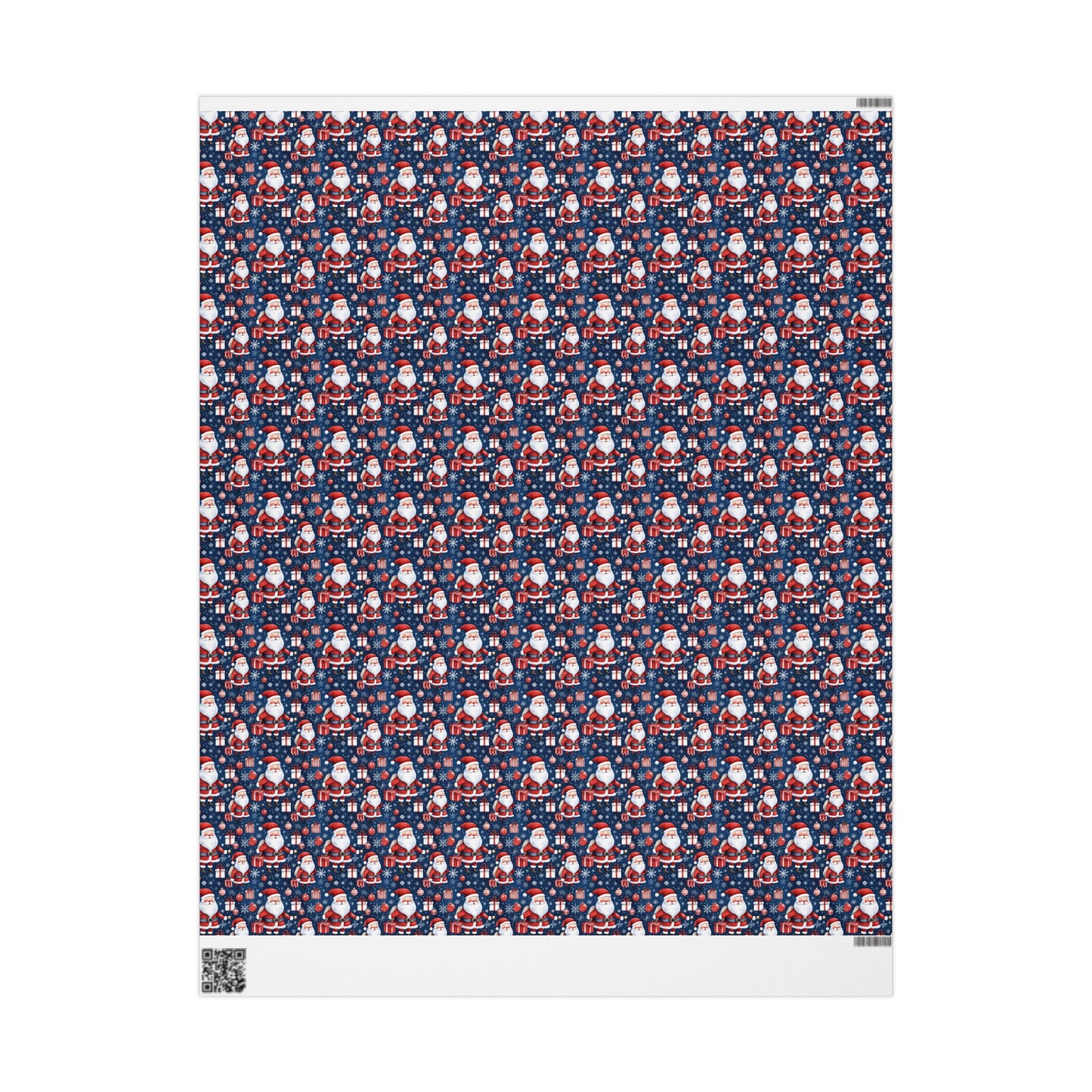 Santa Pattern Wrapping Paper Roll — Festive Christmas Gift Wrap