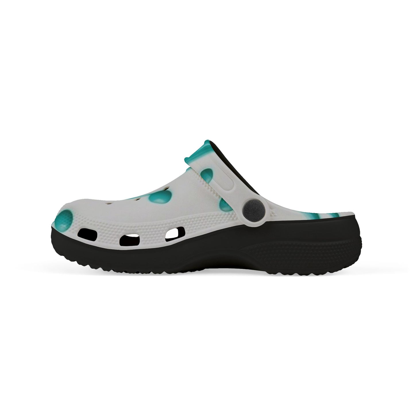 Kids Marble Aqua Foam Clogs — Watercolor Teal Slip-On Sandals