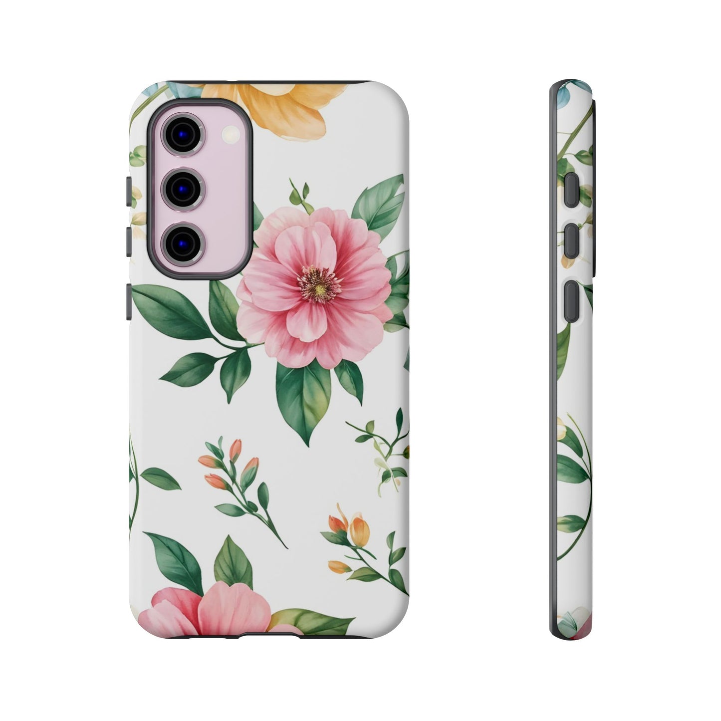 Floral Tough Phone Case — Pink Peony Protective Phone Cover