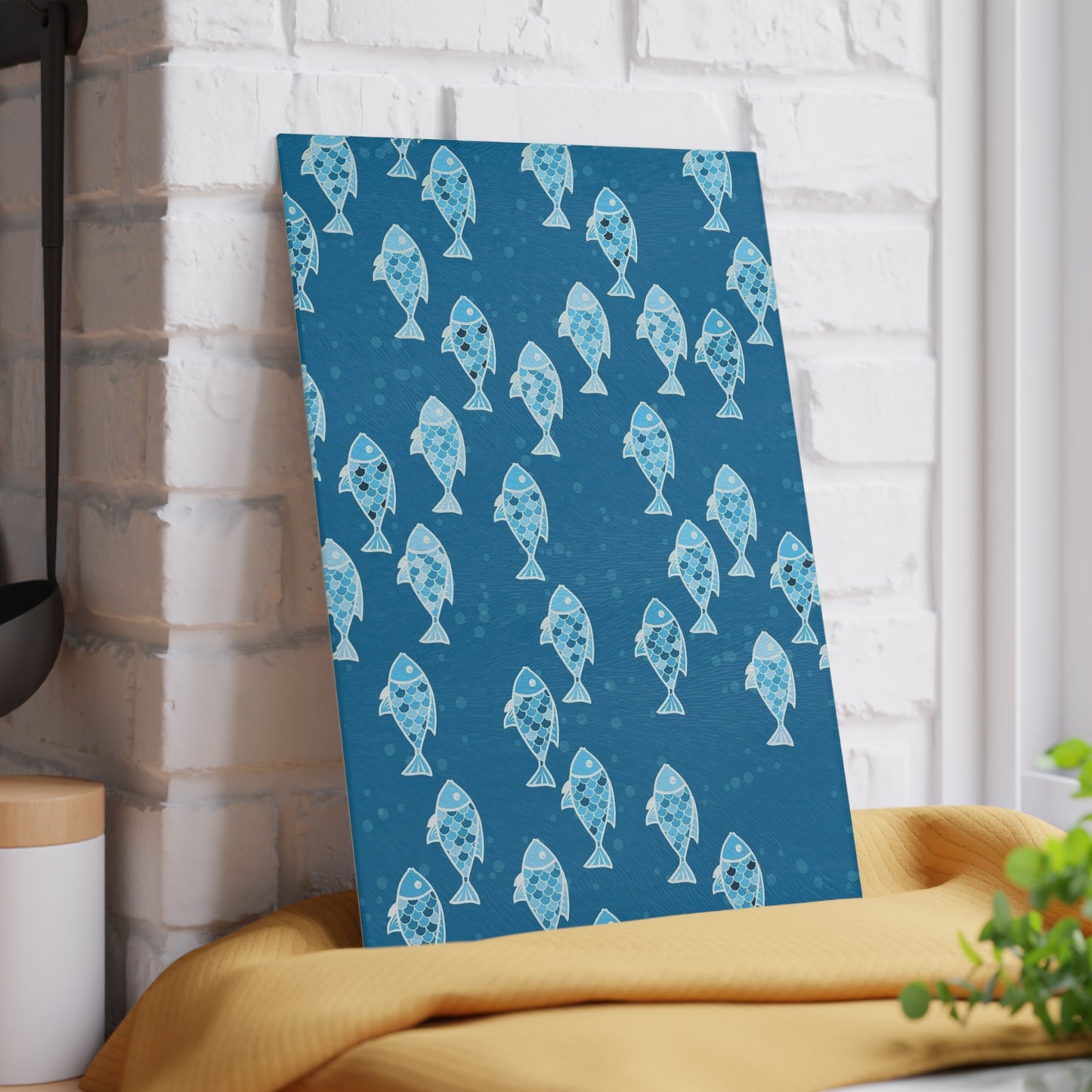 Underwater Fish Glass Cutting Board, Unique Kitchen Decor, Gifts for Chefs, Beach House Accessory, Summer Party Essentials
