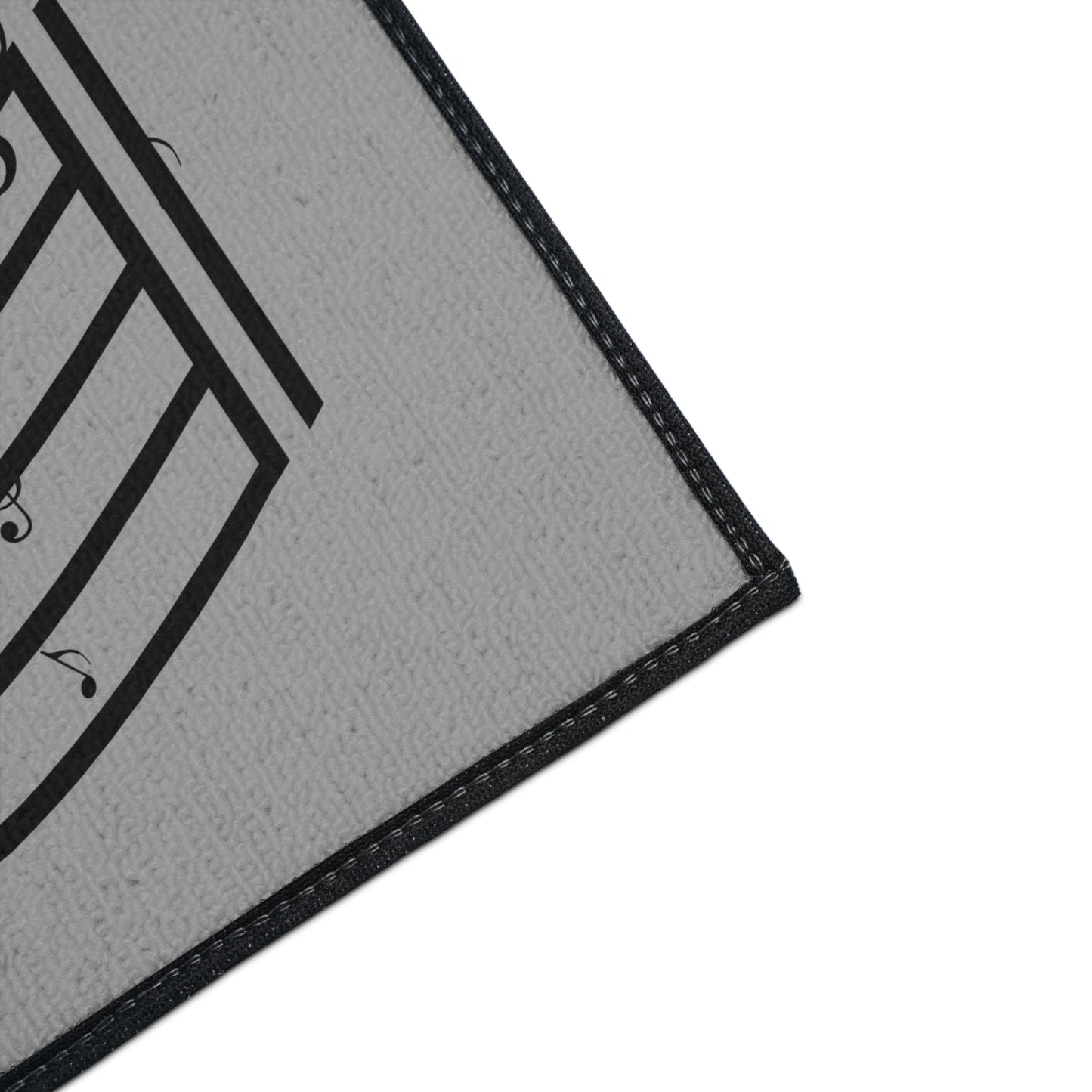 Musical Notes Heavy-Duty Floor Mat — Clef & Staff Design for Music Rooms