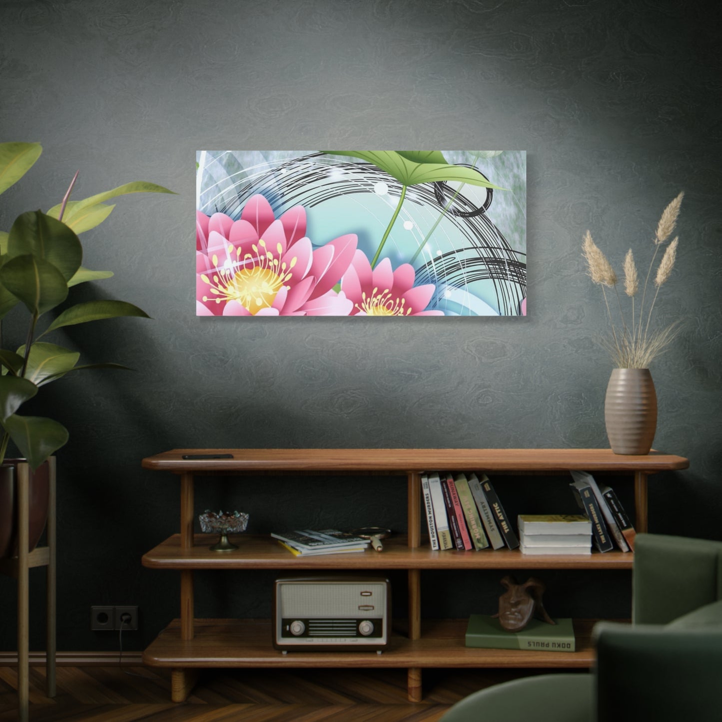 Lotus Blossom Matte Canvas Wall Art — Stretched 1.25" Decorative Print
