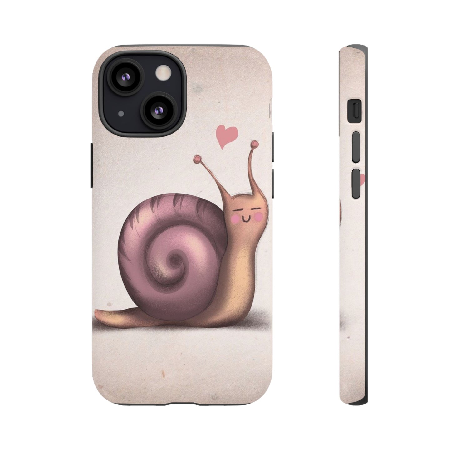 Cute Snail Phone Case — Pink Heart Cartoon Protective iPhone Cover