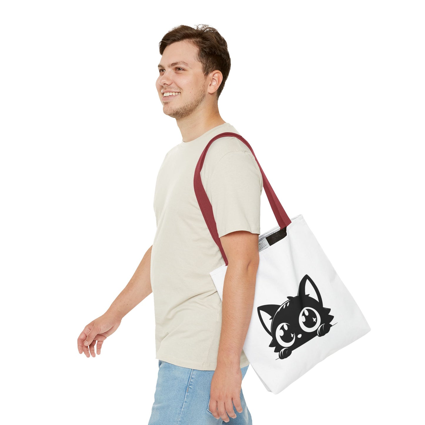 Adorable Cat Face Tote Bag | Cute Kitten Shopping Bag
