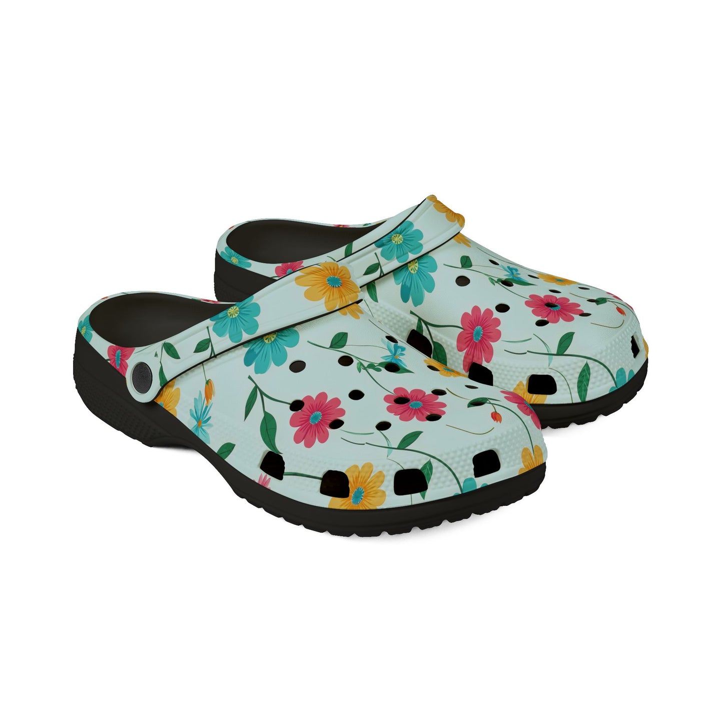 Floral Garden Clogs / Croc— Lightweight Flower Print Comfort Shoes