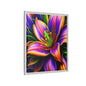 Vibrant Neon Floral Matte Canvas Print — Framed Wall Art