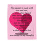 Memorial Heart Velveteen Plush Blanket — "This blanket is made with love and care" Comfort Throw