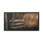Framed Matte Canvas Print — Autumn Park Bench Photography