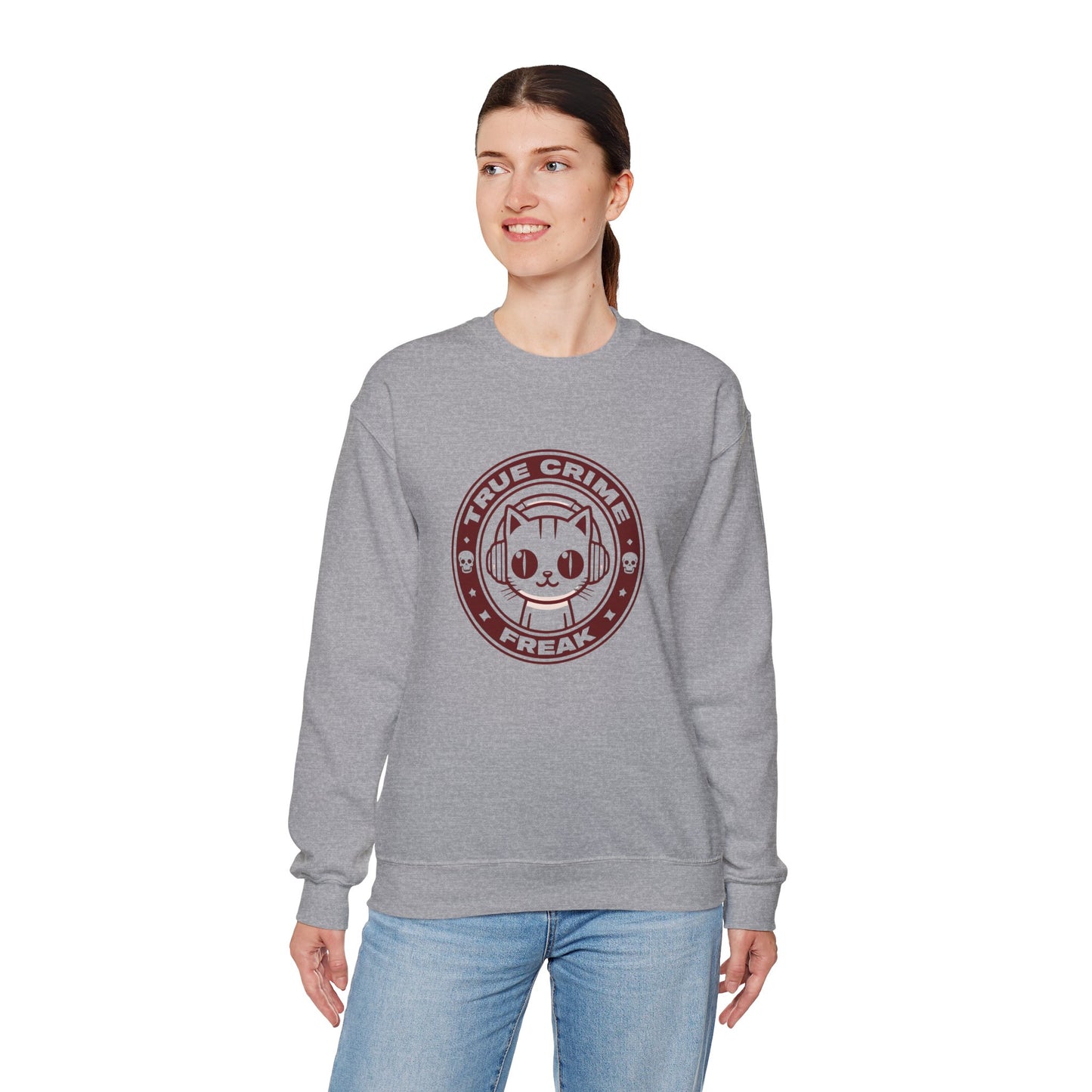 True Crime Freak Cat Crewneck Sweatshirt