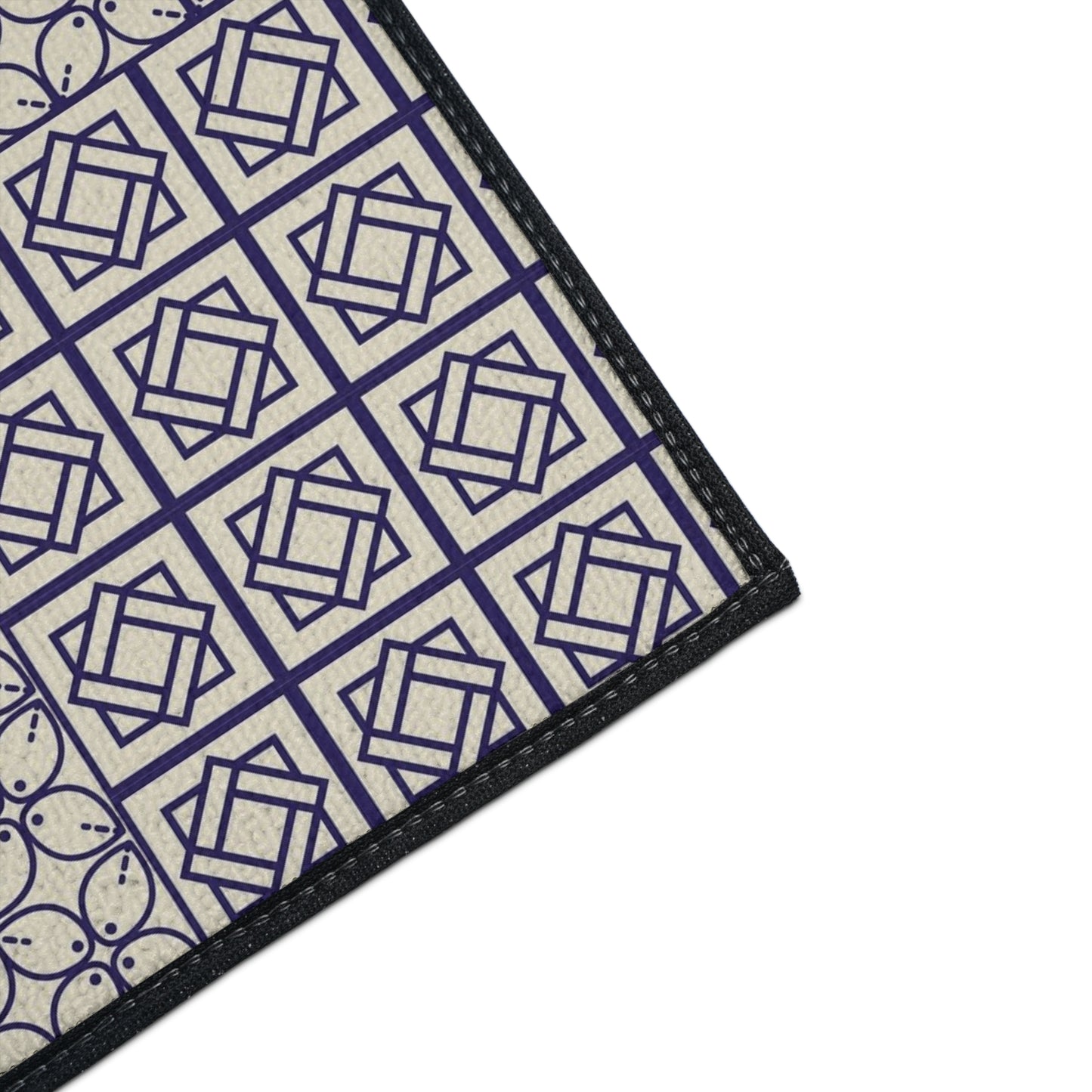 Geometric Patchwork Heavy-Duty Floor Mat — Non-Slip Entry Rug