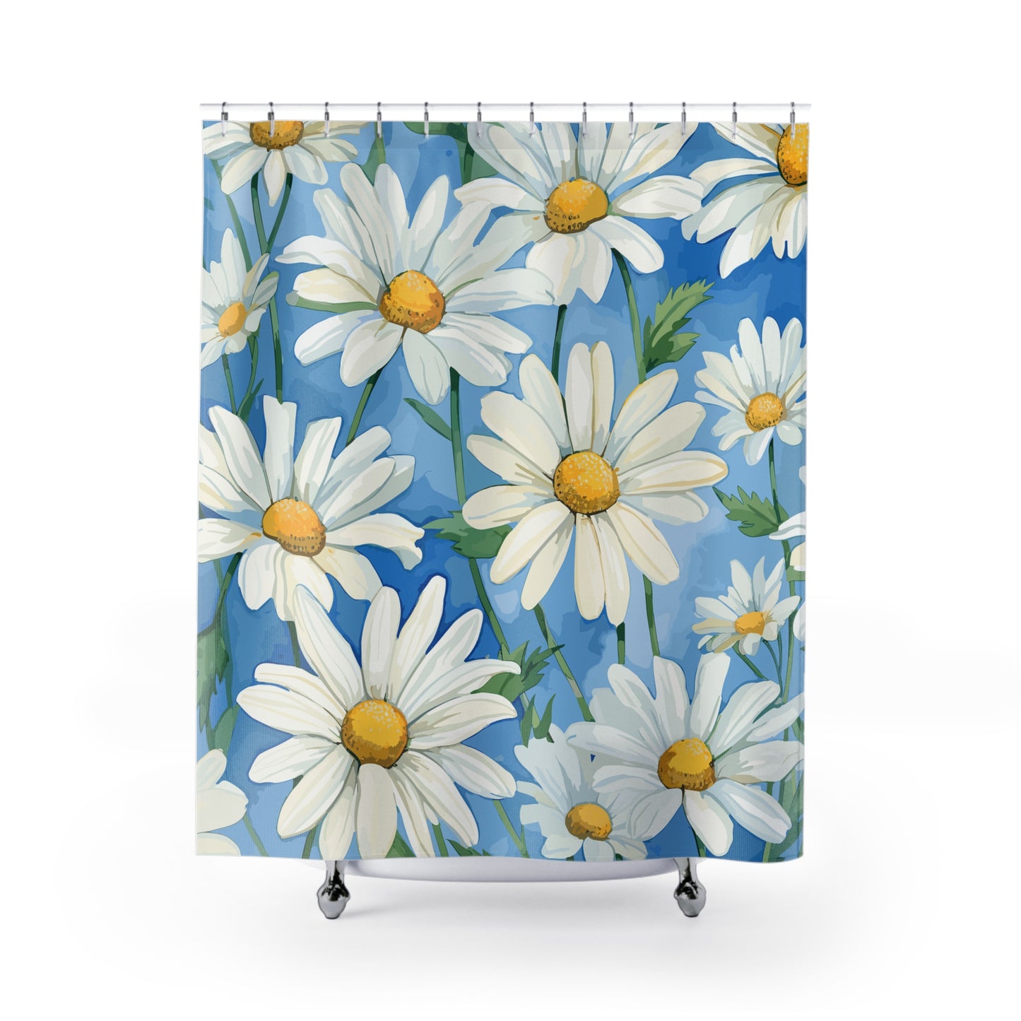 Daisy Floral Shower Curtain | Brighten Your Bathroom, Boho Home Decor, Gift for Her, Spring Design, Flower Power