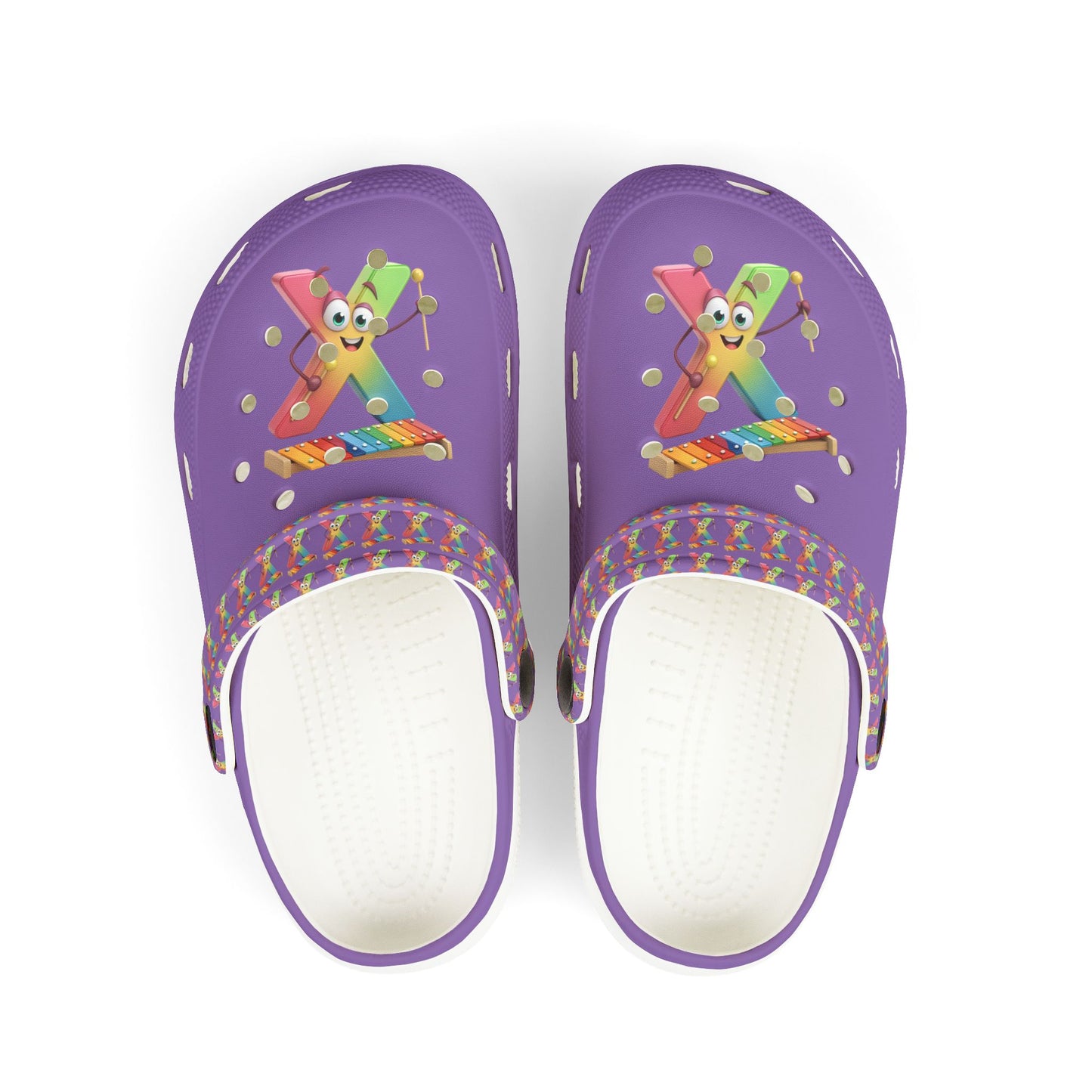 Colorful Kid's EVA Foam Clogs with Playful Design- Letter X