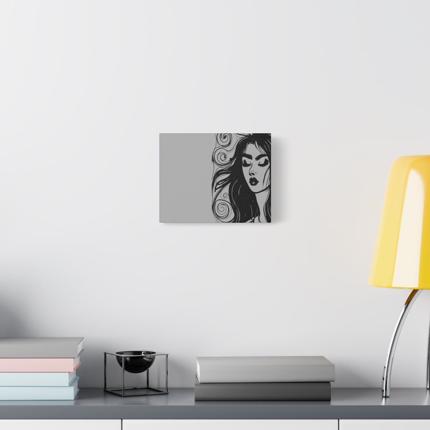 Gothic Woman Portrait Canvas Art — Matte Stretched Wall Decor