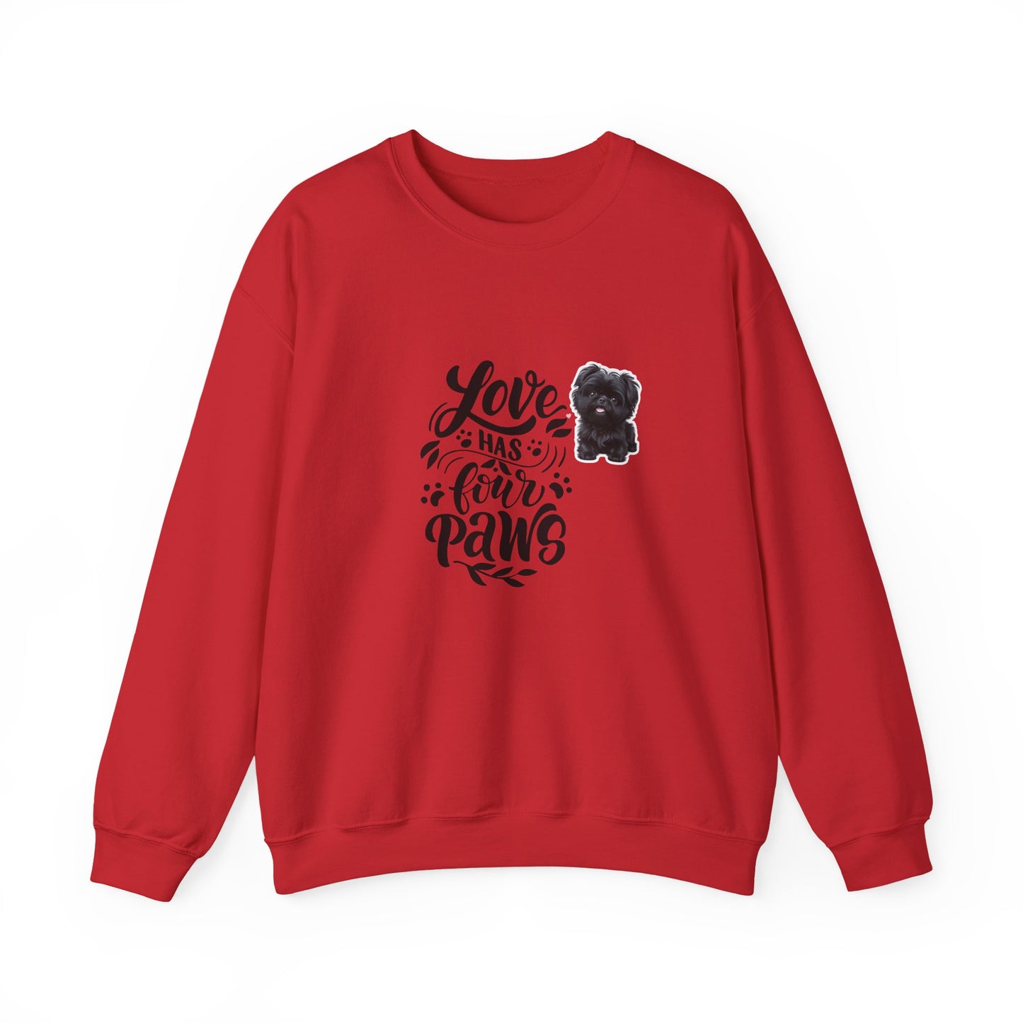 Crewneck Sweatshirt - "Love Has Four Paws" Dog Lover Graphic