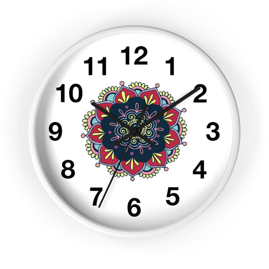 Bohemian Mandala Wall Clock, Colorful Home Decor, Gift for Her