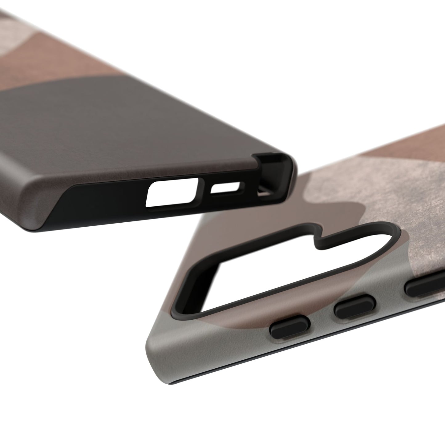 Abstract Earthtone Phone Case — Brown Layered Rugged Tough Case