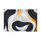 Abstract Navy & Gold Swirl Matte Canvas Wall Art