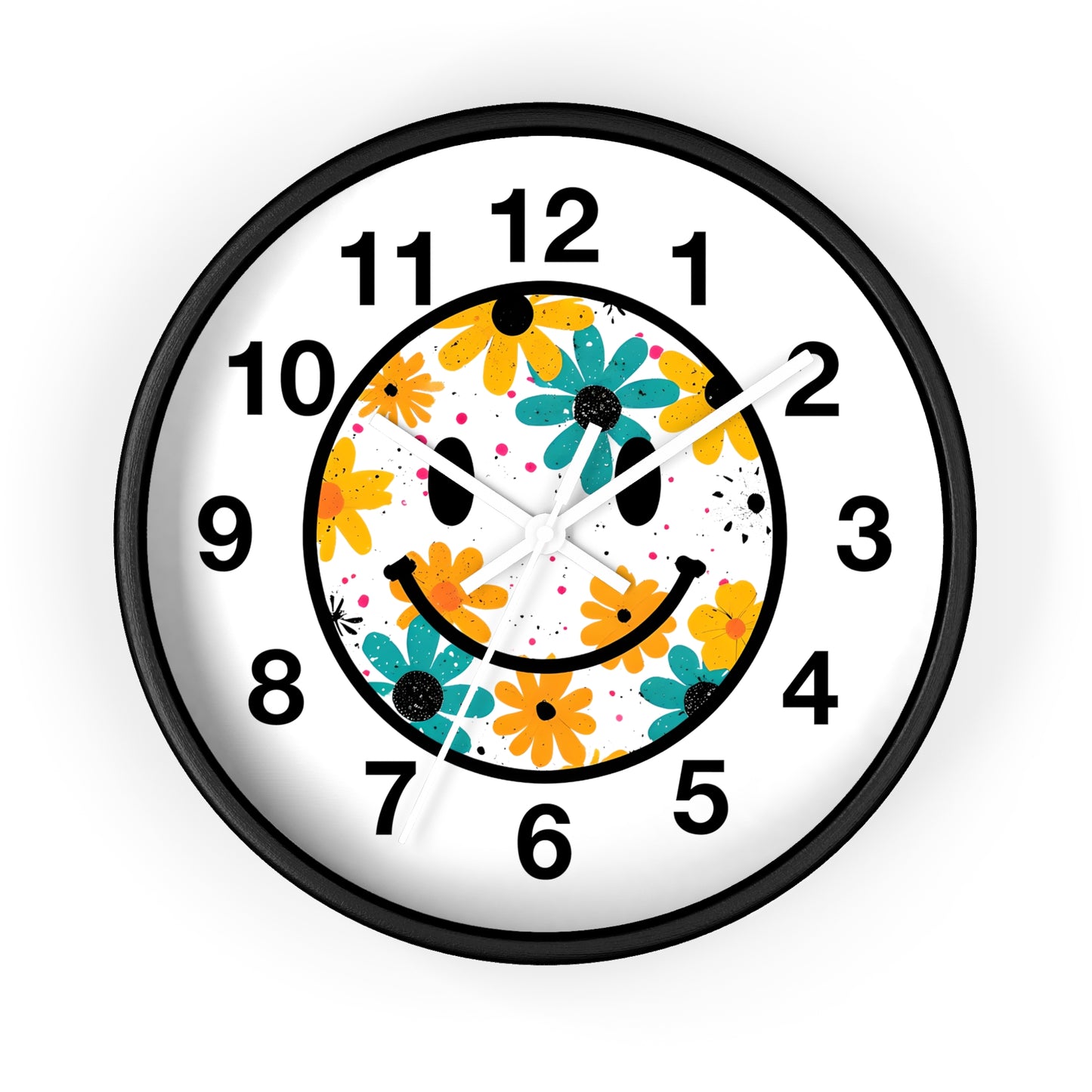 Floral Smile Wall Clock — Cheerful Daisy Face Home Decor