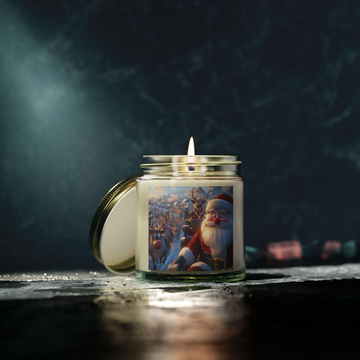 Festive Scented Candles, Christmas Decor, Holiday Gifts, Cozy Nights, Home Fragrance, Santa-themed
