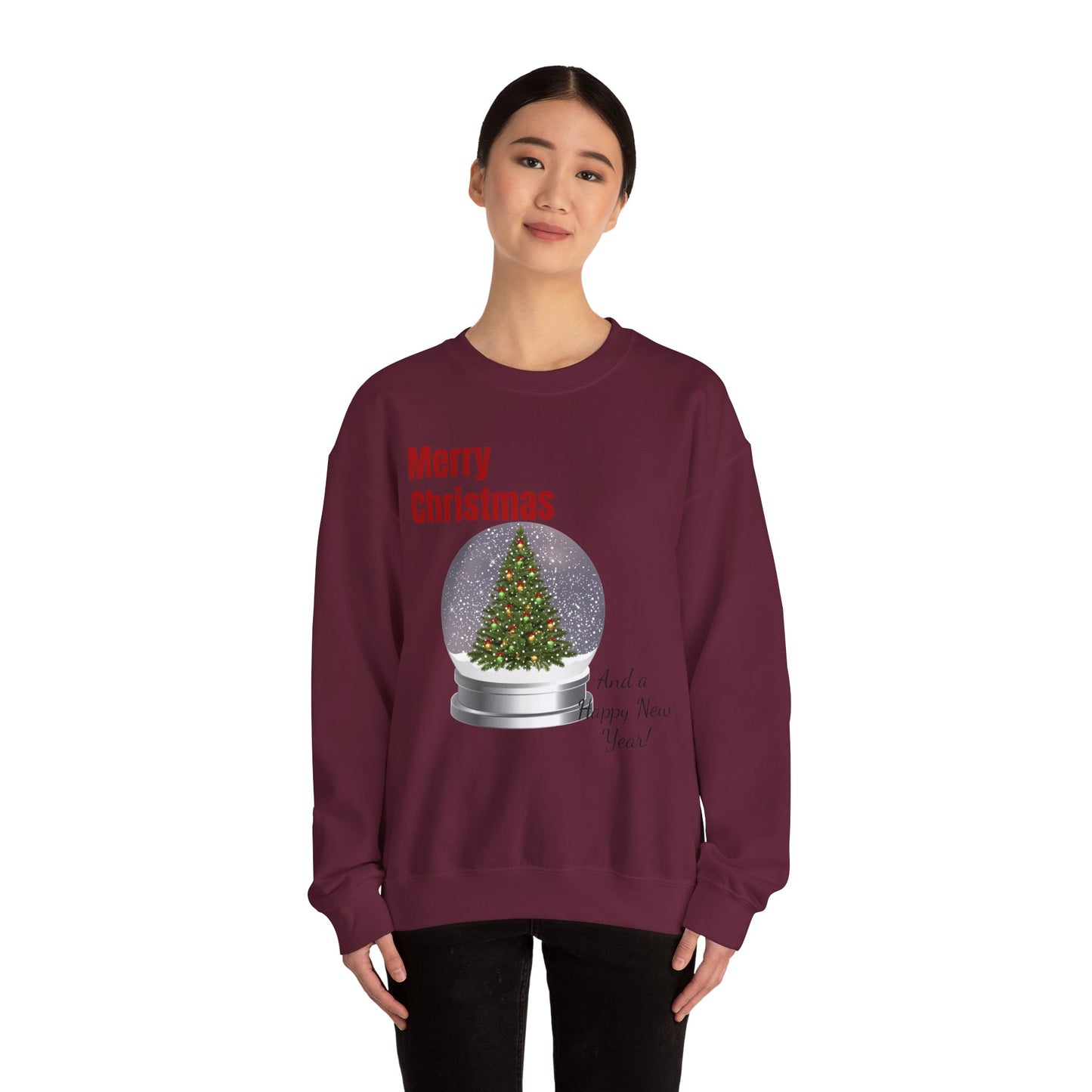 Christmas Snow Globe Sweatshirt – "Merry Christmas" Holiday Crewneck
