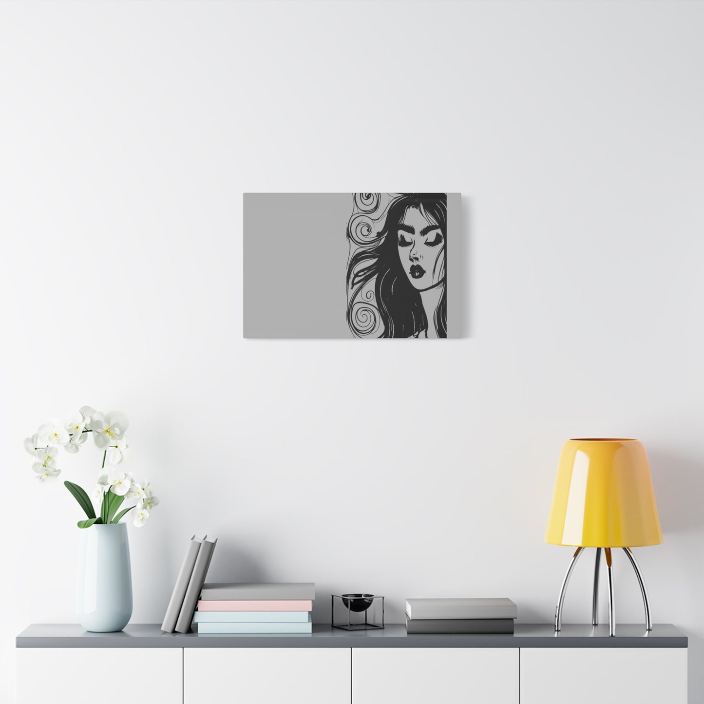 Gothic Woman Portrait Canvas Art — Matte Stretched Wall Decor