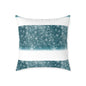 Starfield Stripe Square Pillow — Teal Sparkle Decorative Throw Pillow