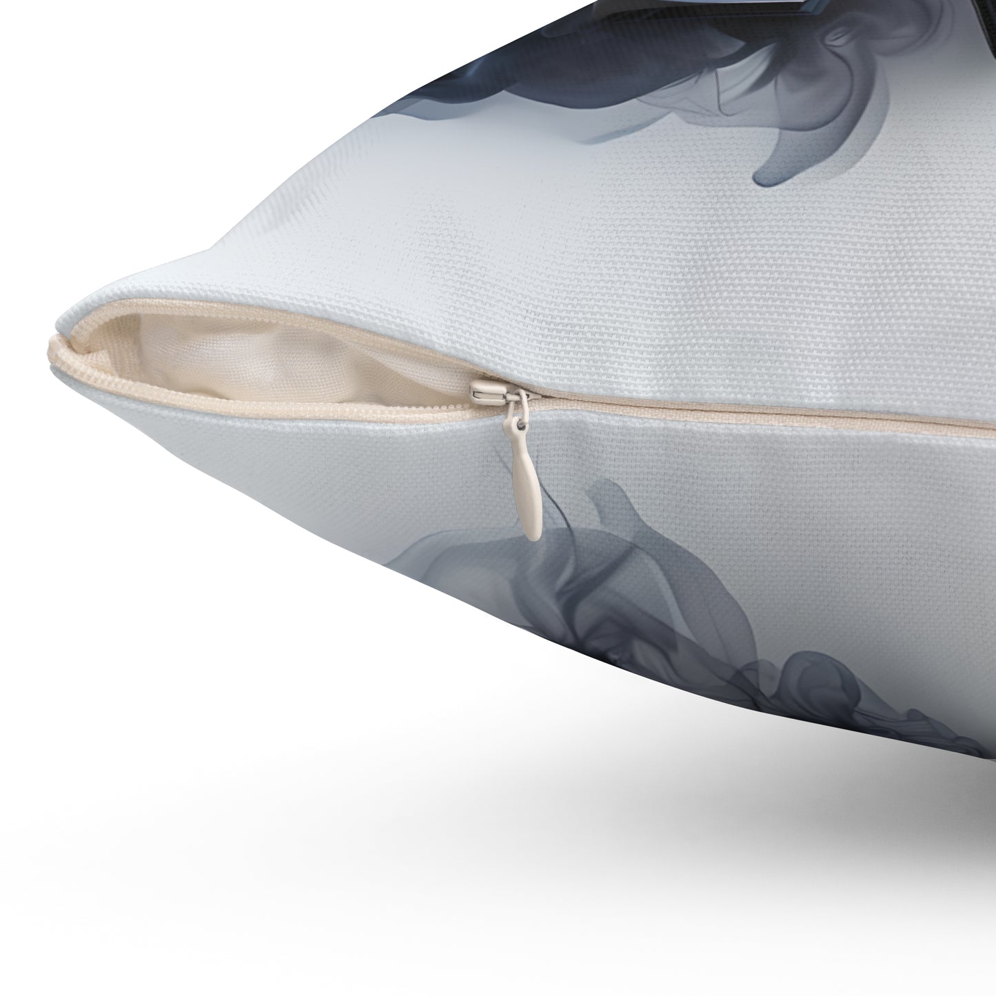Smoky Letter M Decorative Pillow — Monogram Initial Accent Cushion