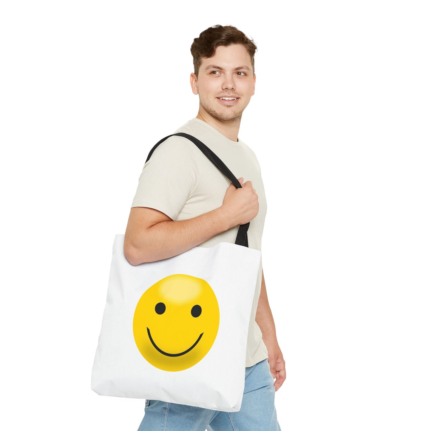 Smiley Face Tote Bag, Eco-Friendly Shopping Bag