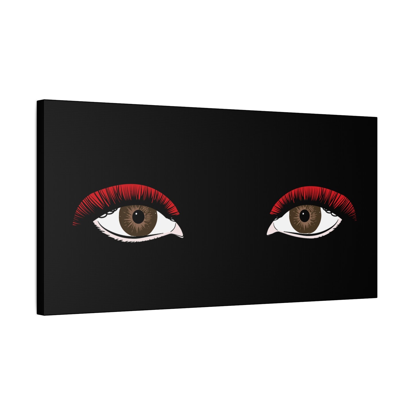 Red Lashes Wall Art Canvas — Glam Eyes Makeup Decor