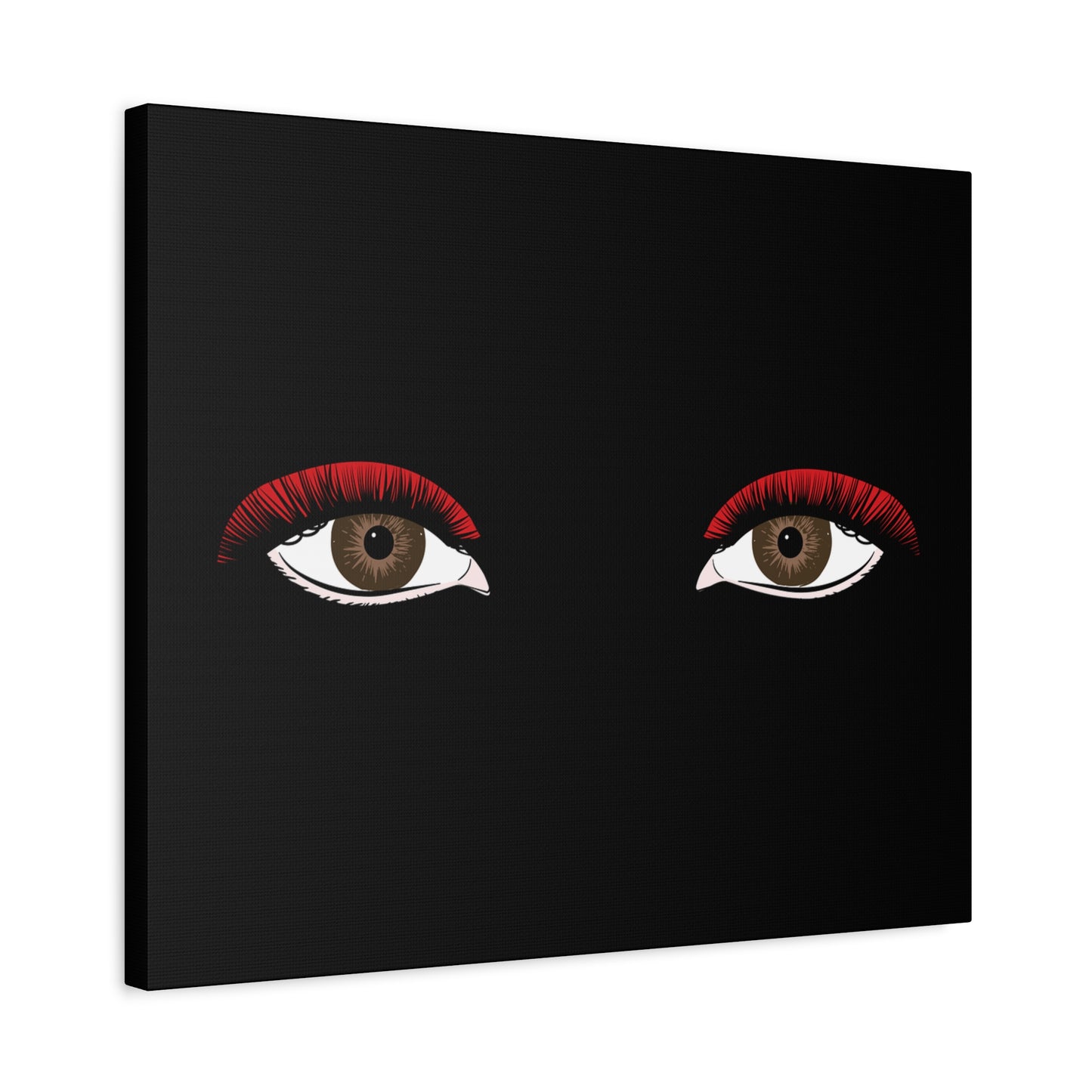 Red Lashes Wall Art Canvas — Glam Eyes Makeup Decor