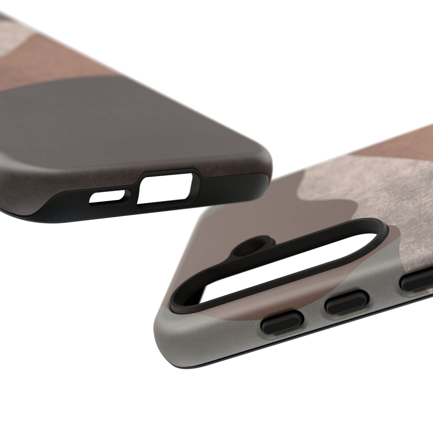 Abstract Earthtone Phone Case — Brown Layered Rugged Tough Case